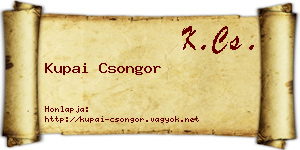 Kupai Csongor névjegykártya